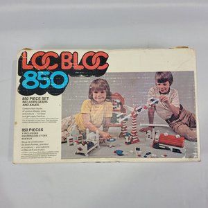 Loc Bloc 850 Vintage 1970s Plastic Building Blocks Bricks Set Entex Japan
